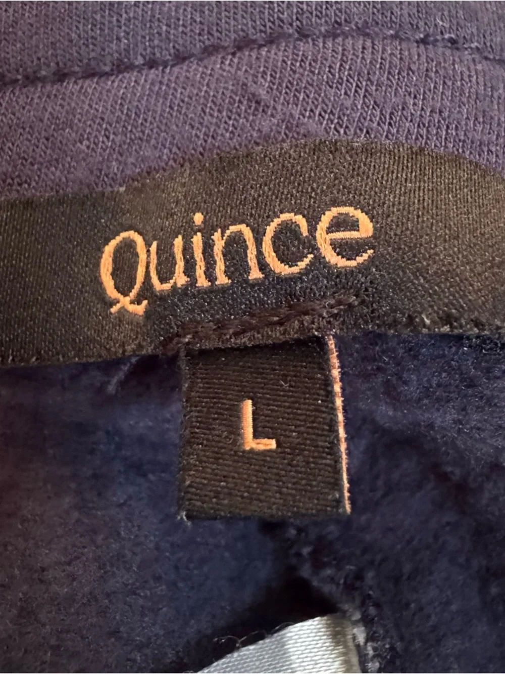 Quince SuperSoft Fleece Crop Wide Leg Pants in Navy Blue. Women’s Large - Picture 3 of 15